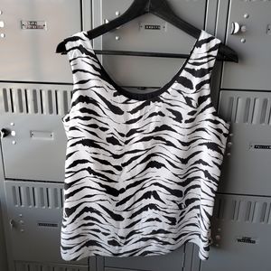 XL sleeveless zebra top
